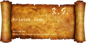 Kristek Iván névjegykártya