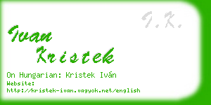 ivan kristek business card